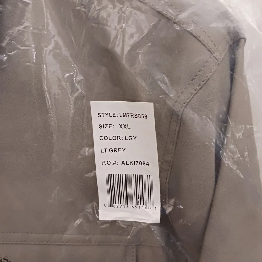 Levis Mens Faux Suede Trucker Jacket Light Grey LM7RS856 XXL NEW